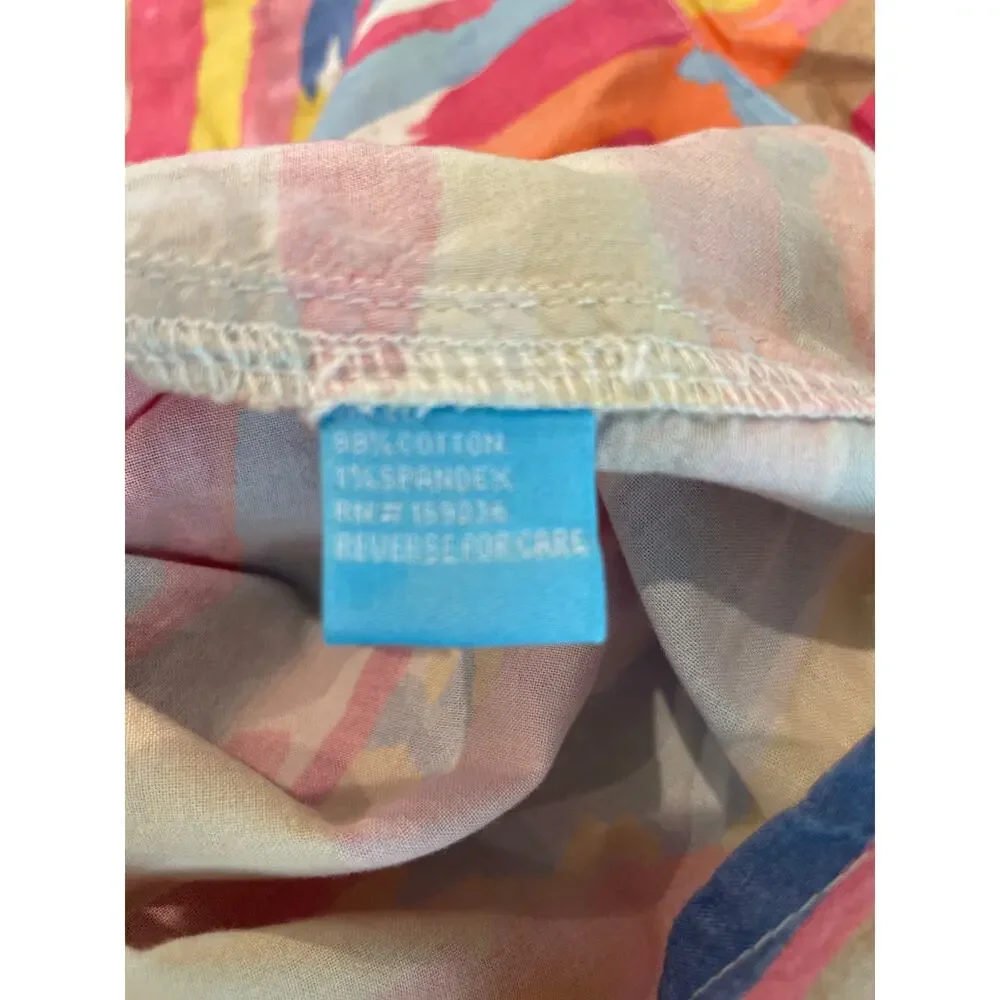J Mclaughlin Multicolor Abstract Stripe Long Sleeve Button Top Large - Picture 8 of 8